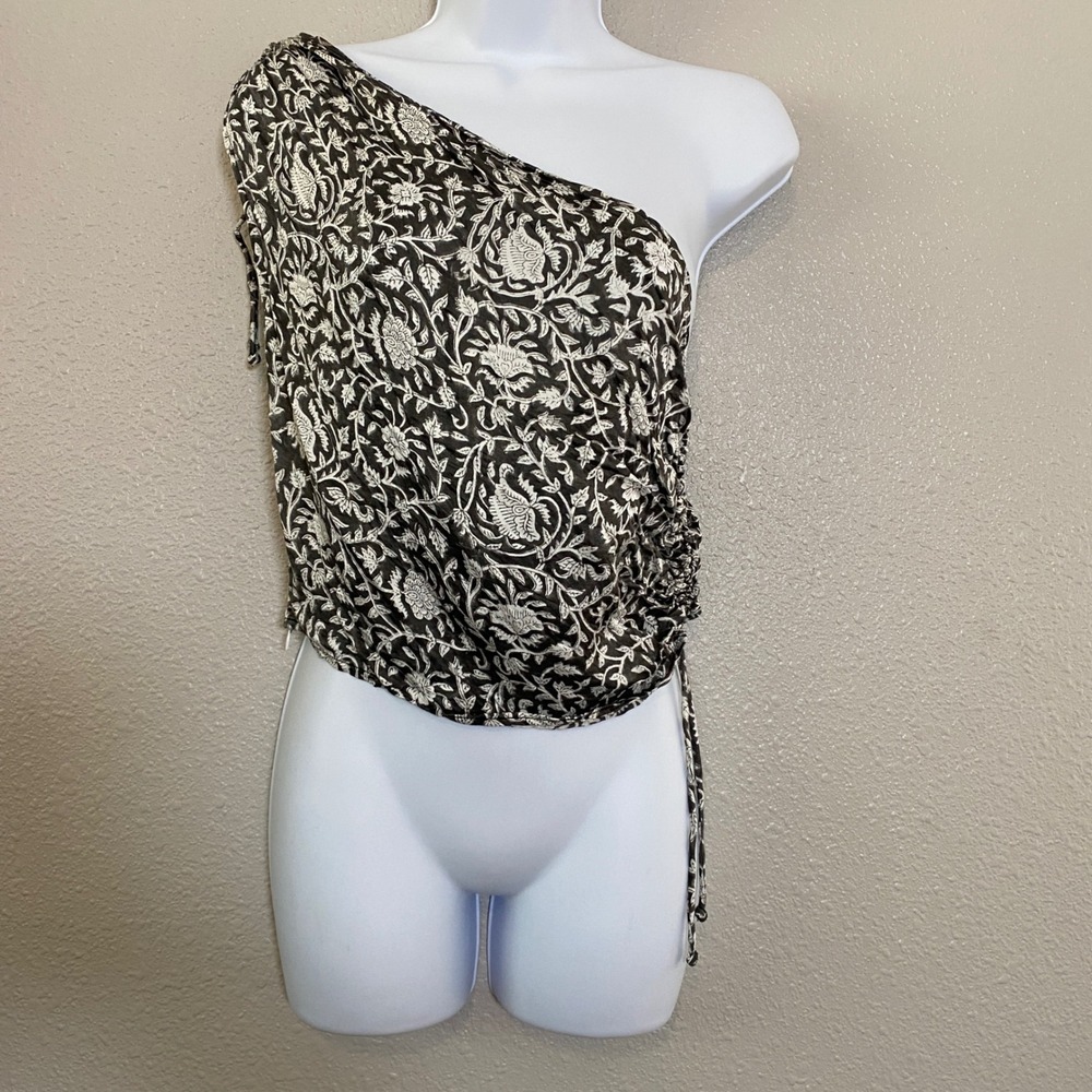 The PDKF Store Floral One Shoulder Top Medium Bohemian Boho Hippie Casual Summer